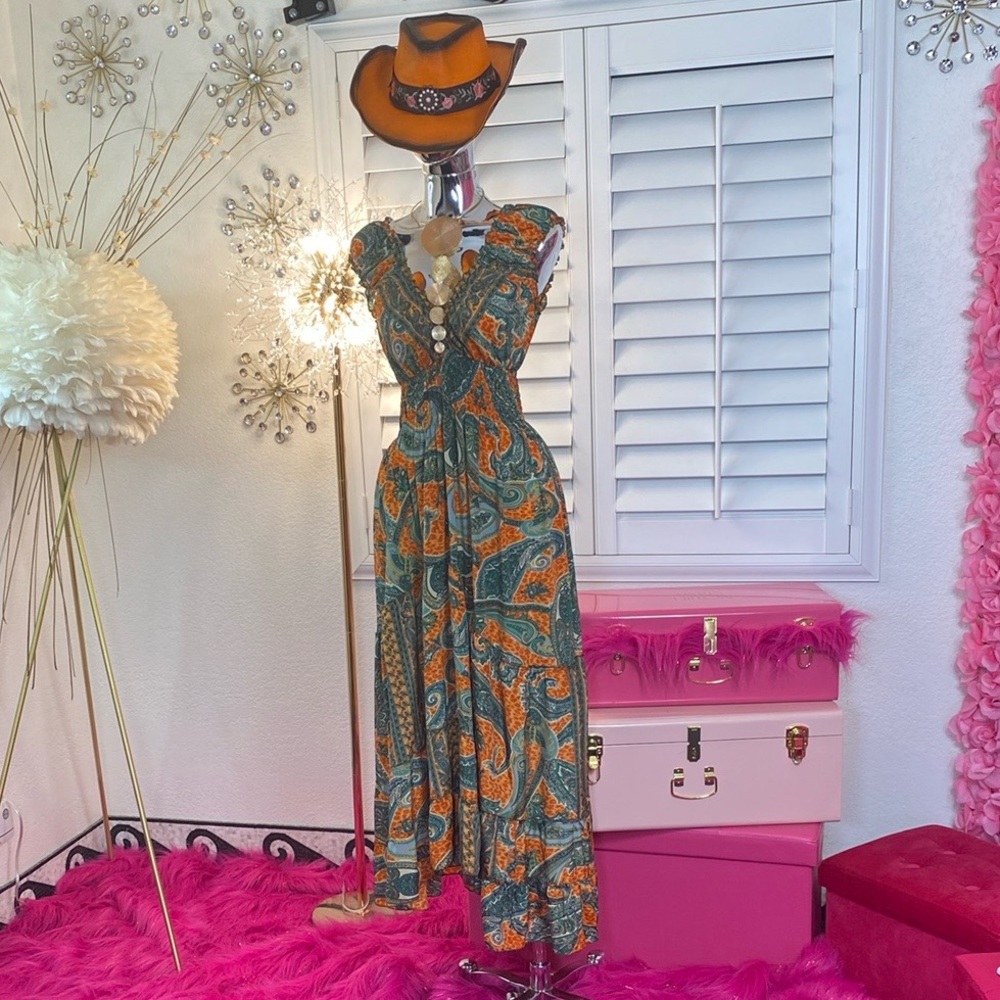 Boho Paisley Luxe” Maxi Dress